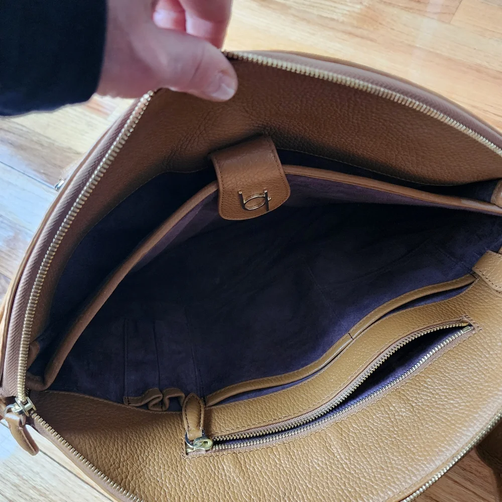 LDR Brands - The‎ Porter Leather Laptop bag Tan No Crossbody Strap